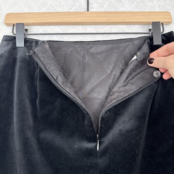 Escada Velvet Silk Blend Skirt EU36 Black Pencil Career Luxury Designer Classic - Picture 5 of 12